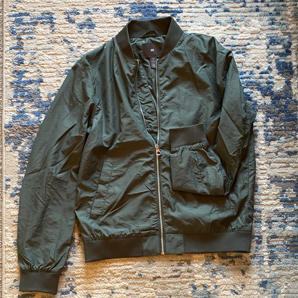 H&M Olive Bomber Jacket for Men